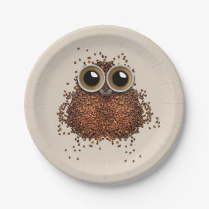 Coffee Owl papier borden Papieren Bordje