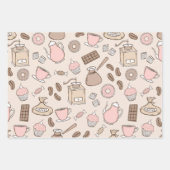 Coffee Party Gift Wrapping Paper Set van 3 (Voorkant)