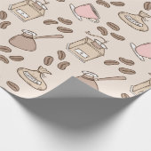 Coffee Party Gift Wrapping Paper Set van 3 Cadeaupapier (Hoek)