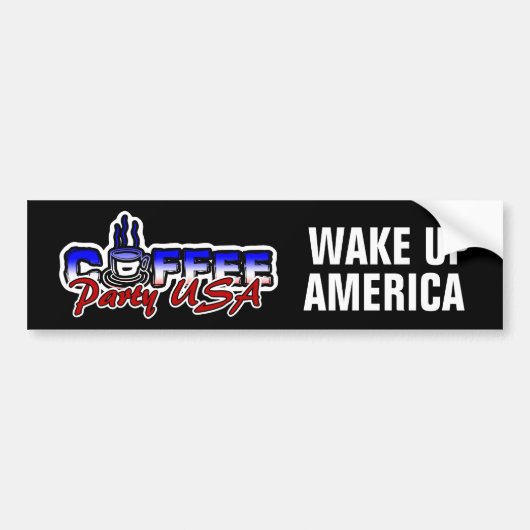 COFFEE Party USA WAKE AMERIKA OP Bumpersticker (Voorkant)