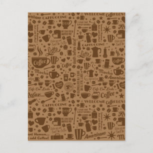 Coffee Pattern Square Briefkaart