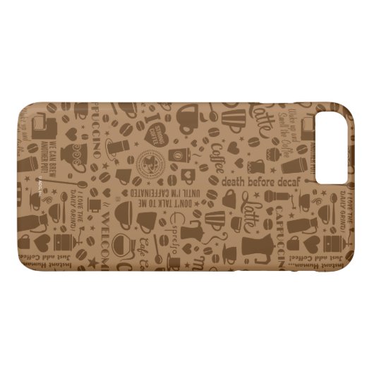 Coffee Pattern Square Case-Mate iPhone Case (Achterkant (Horizontaal))