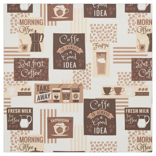 Coffee Pattern-structuur Stof (Swatch)