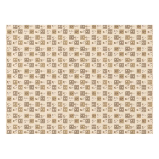 Coffee Pattern Tablecloth Tafelkleed (Voorkant (Horizontaal))
