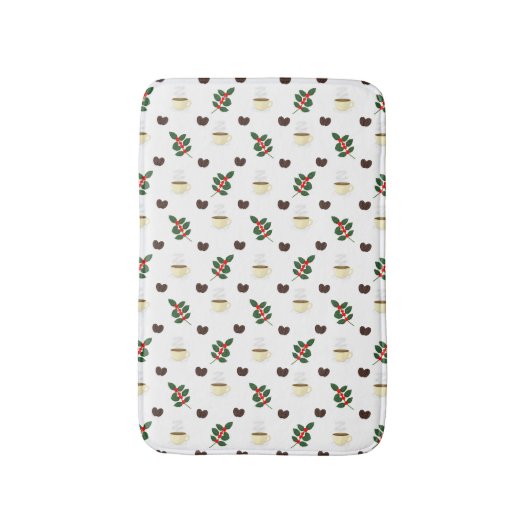 Coffee Pattern with Beans, Cups, and Coffee trees Badmat (Voorkant Verticaal)