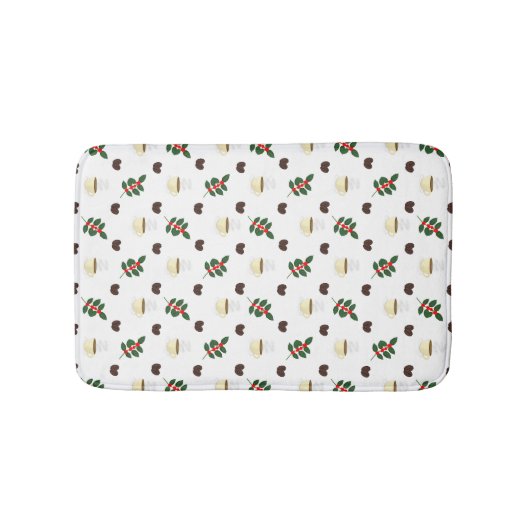 Coffee Pattern with Beans, Cups, and Coffee trees Badmat (Voorkant)