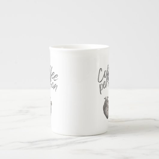 Coffee Person Funny Typography  Porselein Kop (Voorkant)