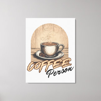 Coffee Person Waterverf Canvas Afdruk