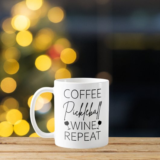 Coffee Pickleball Wine Herhalen Koffiemok