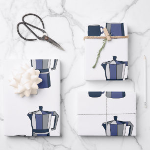Coffee Pot Coffee Mok Verjaardag Inpakpapier Vel