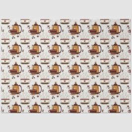 Coffee Pot & Cups Cute Pattern Decoupage Tissue P Tissuepapier