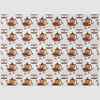 Coffee Pot & Cups Cute Pattern Decoupage Tissue P Tissuepapier