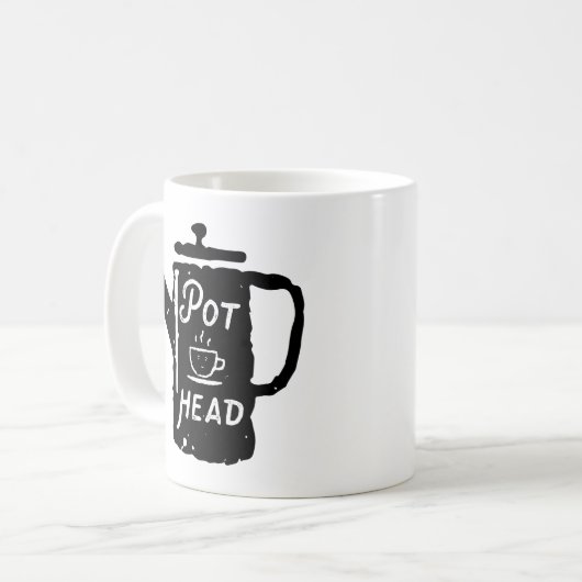 Coffee Pot Head - Coffee Funny Coffee Combo Mok (Voorkant links)