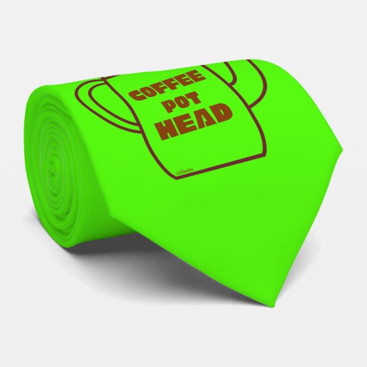 COFFEE POT HEAD grappig cadeauidee Stropdas (Opgerold)