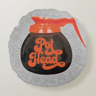 (Coffee) Pot Head Round Pillow Rond Kussen