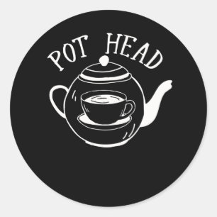 Coffee Pot Lover Sarcastic Caffeine Humor Ronde Sticker