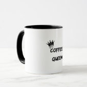 Coffee Queen Black Typography Mug | Elegant Minima (Devant gauche)