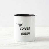 Coffee Queen Black Typography Mug | Elegant Minima Mok (Midden)