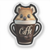 COFFEE Quokka sticker (Voorkant)