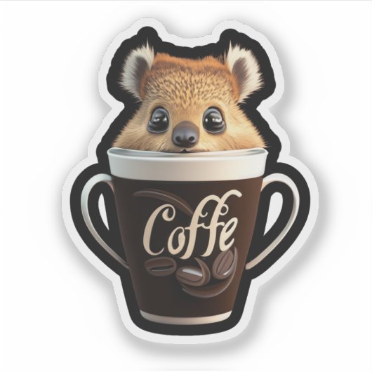 COFFEE Quokka sticker (Voorkant)