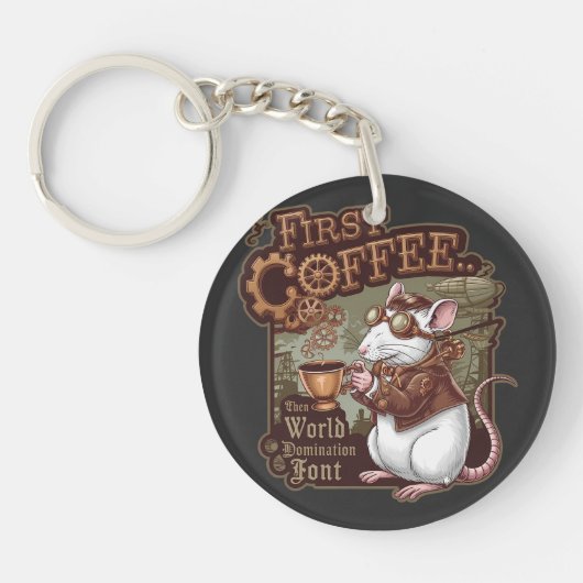 Coffee Rat Sleutelhanger (Voorkant)