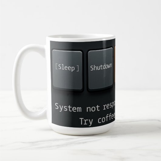 Coffee Reboot Mug – Funny Tech-Inspired Design for (Gauche)
