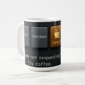 Coffee Reboot Mug – Funny Tech-Inspired Design for Koffiemok (Voorkant links)