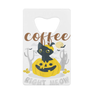 Coffee Right Meow Cat Caffeine Funny Halloween