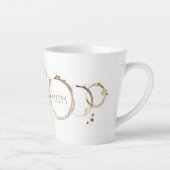 COFFEE Rings Art MOM Brown White Mothers Day Fun Latte Mok (Rechts)