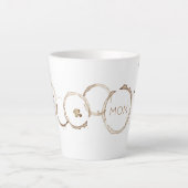 COFFEE Rings Art MOM Brown White Mothers Day Fun Latte Mok (Voorkant)