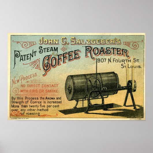 Coffee Roaster 1884-Adverteren kaart Poster (Voorkant)
