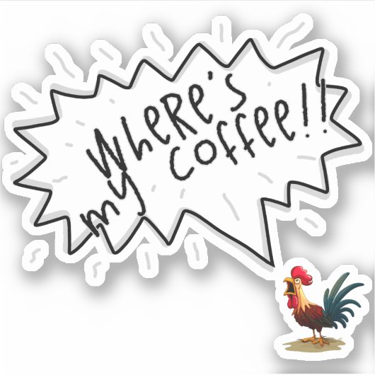 Coffee Rooster Sticker (Voorkant)