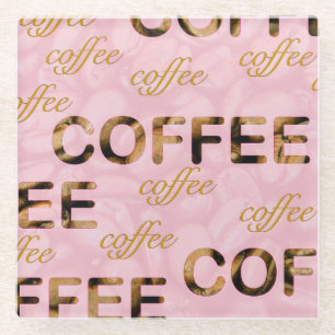 Coffee roze goud glazen onderzetter
