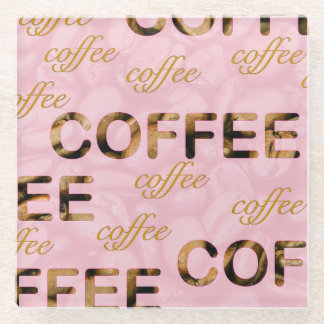 Coffee roze goud glazen onderzetter