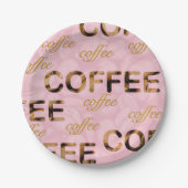 Coffee roze goud papieren bordje (Voorkant)
