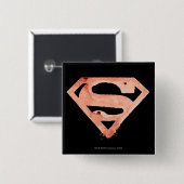 Coffee S-symbool - rood Vierkante Button 5,1 Cm (Voorkant /achterkant)