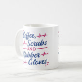 Coffee, Scrubs & Rubber Gloves Mug – Nurse Life Gi (Devant gauche)