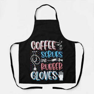 COFFEE SCRUBS RUBBER GLOVES RN Geregistreerde verp Schort