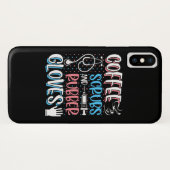 COFFEE SCRUBS RUBBER GLOVES RN Registered Nurse Case-Mate iPhone Case (Achterkant (horizontaal))