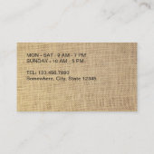 Coffee Shop Cafe Rustic Burlap Loyalty Kaart (Achterkant)