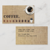Coffee Shop Cafe Rustic Burlap Loyalty Kaart (Voorkant / Achterkant)