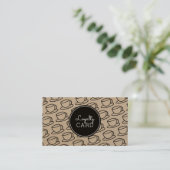Coffee Shop Cup Pattern Kraft Loyalty Kaart Visitekaartje (Staand voorkant)