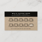 Coffee Shop Cup Pattern Kraft Loyalty Kaart Visitekaartje (Achterkant)