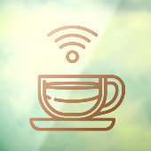 Coffee Shop Gratis WIFI Netwerk Wachtwoord Bruin Raamsticker (Vel 3)