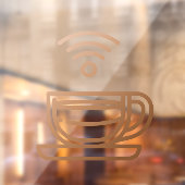 Coffee Shop Gratis WIFI Netwerk Wachtwoord Bruin Raamsticker (Vel 2)