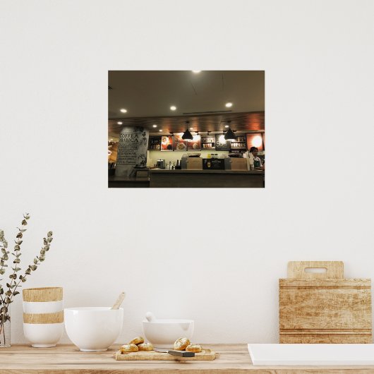 Coffee Shop Interior Counter Cafe Poster (Keuken)