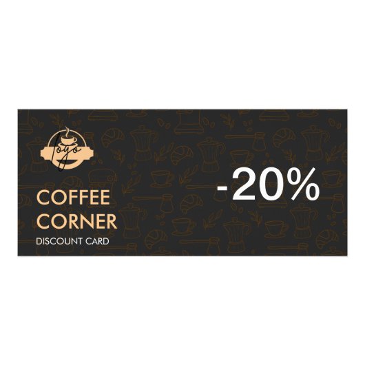 Coffee Shop Korting Kaart met QR-code (Voorkant)