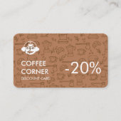 Coffee Shop Korting Kaart met QR-code Visitekaartje (Voorkant)
