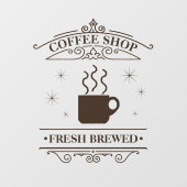 Coffee Shop Scrollwork Lijst Brown ID875 Raamsticker (Vel)