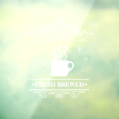 Coffee Shop Scrollwork Lijst White ID875 Raamsticker (Vel 3)